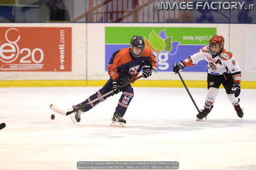 2014-11-22 Hockey Milano Rossoblu U14-Valpellice 0335 Federico Tozzi